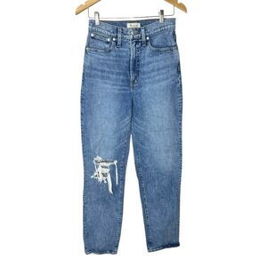 Madewell Womens 27 Tall The Perfect Vintage Straight Distressed Jean
